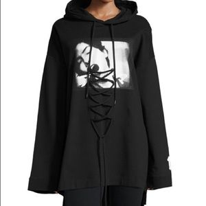 Fenty Puma graphic lace up hoodie black by rihanna